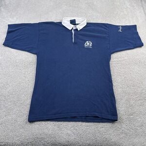 Scotland‎ Rugby Polo Shirt Mens Large 42 Blue Scottish Rugby Union Pringle VTG